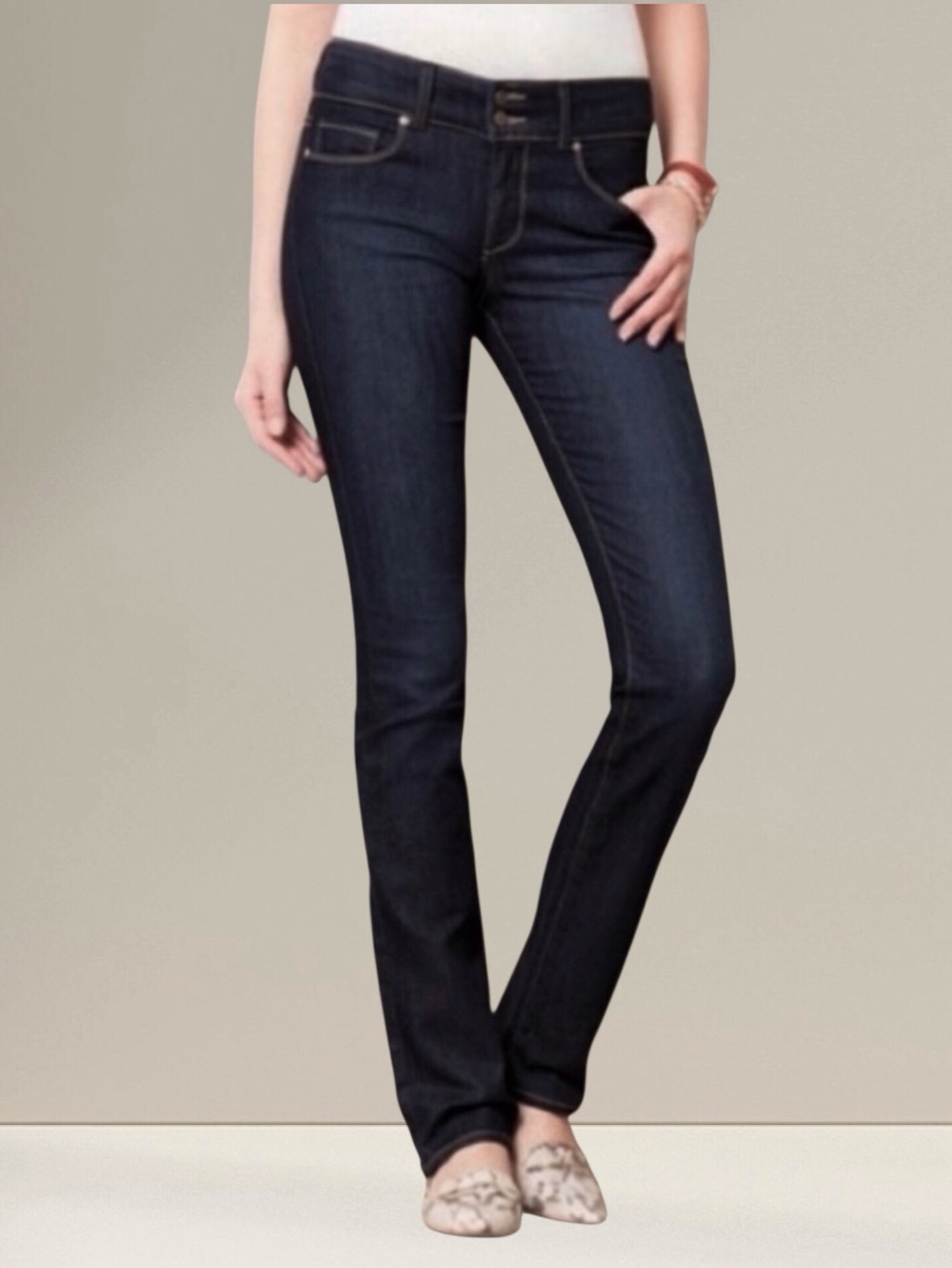 Paige Hidden Hills Mid 8.5” Rise Straight Leg Dark Indigo Women’s Jeans Sz 2 (25